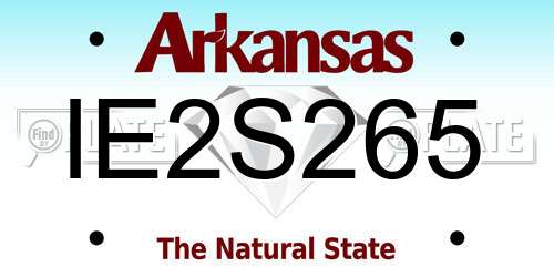 IE2S265 Arkansas License Plate