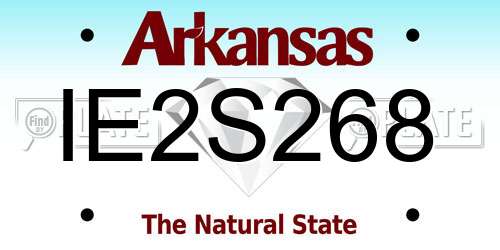 IE2S268 Arkansas License Plate