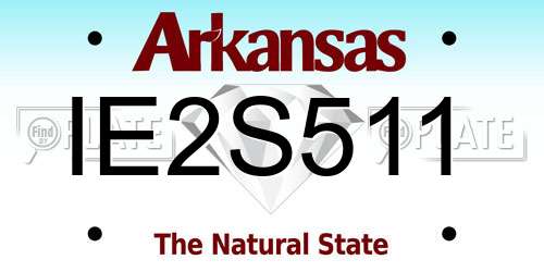 IE2S511 Arkansas License Plate