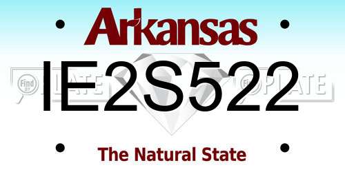 IE2S522 Arkansas License Plate