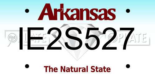 IE2S527 Arkansas License Plate