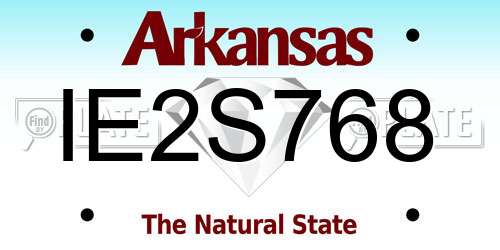 IE2S768 Arkansas License Plate