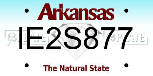 IE2S877 Arkansas License Plate