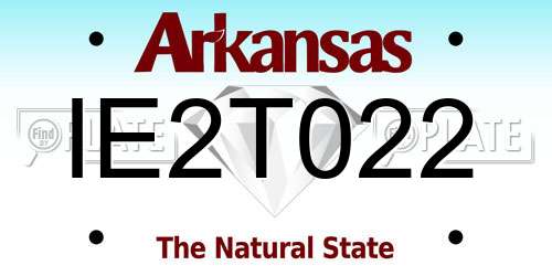 IE2T022 Arkansas License Plate