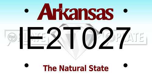 IE2T027 Arkansas License Plate
