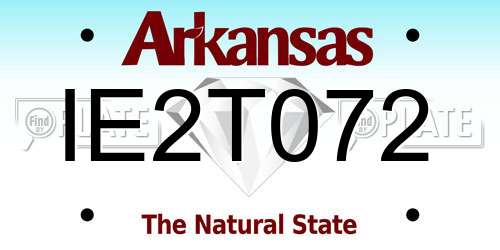 IE2T072 Arkansas License Plate