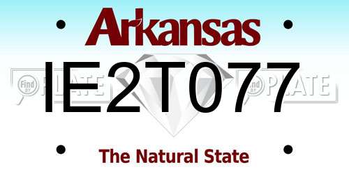 IE2T077 Arkansas License Plate