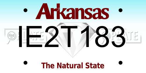 IE2T183 Arkansas License Plate