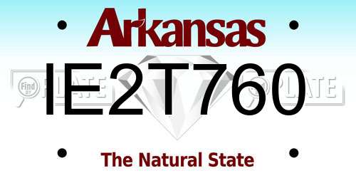 IE2T760 Arkansas License Plate