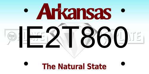 IE2T860 Arkansas License Plate