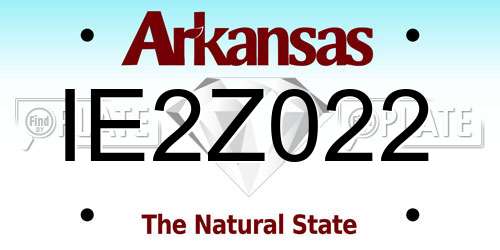 IE2Z022 Arkansas License Plate