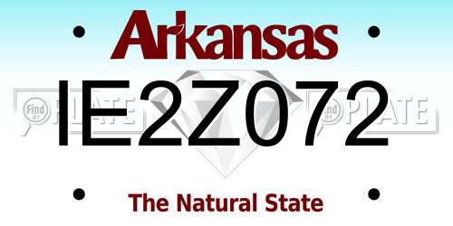 IE2Z072 Arkansas License Plate