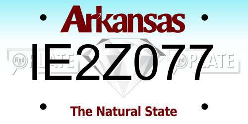IE2Z077 Arkansas License Plate