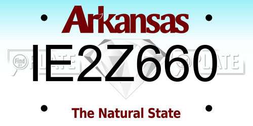 IE2Z660 Arkansas License Plate