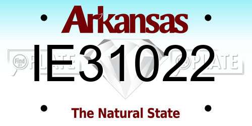 IE31022 Arkansas License Plate