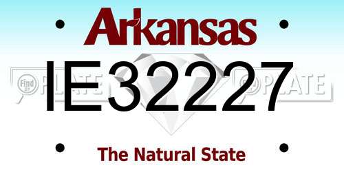 IE32227 Arkansas License Plate