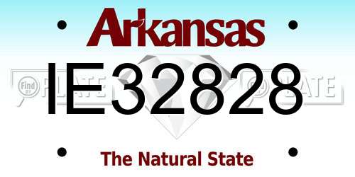 IE32828 Arkansas License Plate