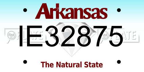 IE32875 Arkansas License Plate