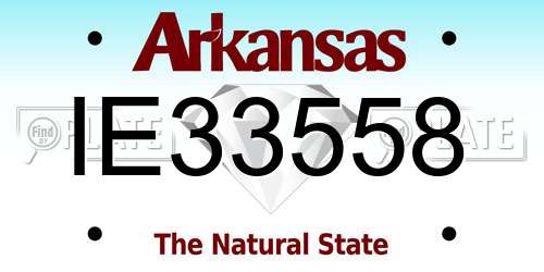 IE33558 Arkansas License Plate