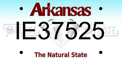 IE37525 Arkansas License Plate