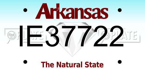 IE37722 Arkansas License Plate