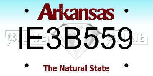 IE3B559 Arkansas License Plate
