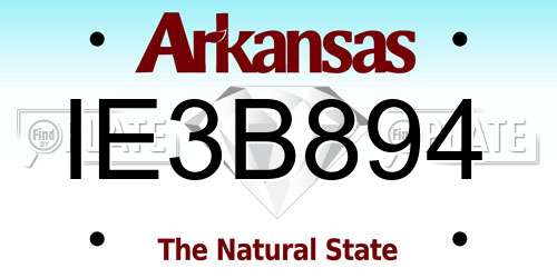 IE3B894 Arkansas License Plate