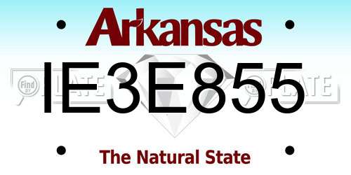 IE3E855 Arkansas License Plate