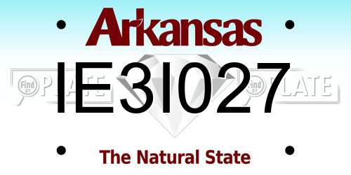 IE3I027 Arkansas License Plate