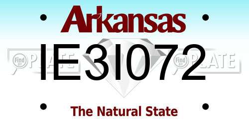 IE3I072 Arkansas License Plate