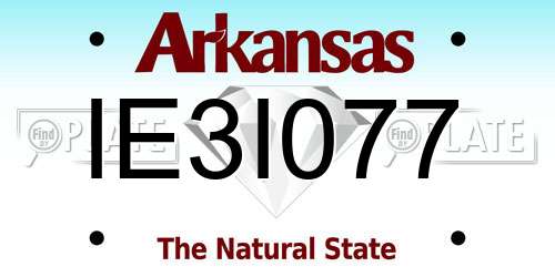 IE3I077 Arkansas License Plate