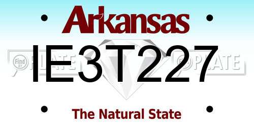 IE3T227 Arkansas License Plate