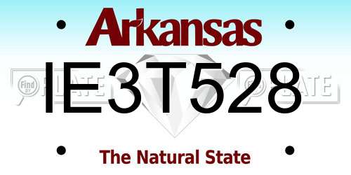 IE3T528 Arkansas License Plate