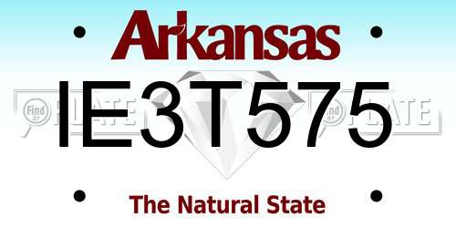 IE3T575 Arkansas License Plate