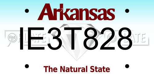 IE3T828 Arkansas License Plate
