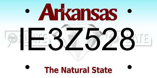IE3Z528 Arkansas License Plate