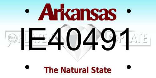 IE40491 Arkansas License Plate