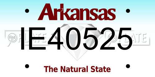 IE40525 Arkansas License Plate
