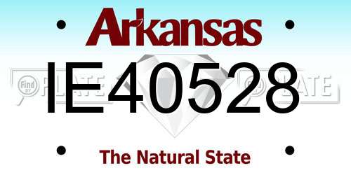 IE40528 Arkansas License Plate