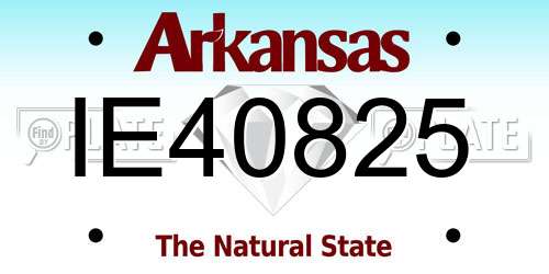 IE40825 Arkansas License Plate