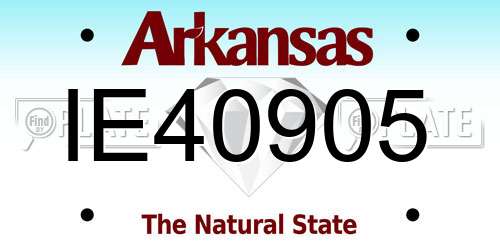 IE40905 Arkansas License Plate