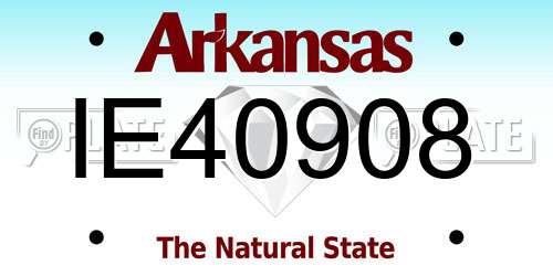 IE40908 Arkansas License Plate