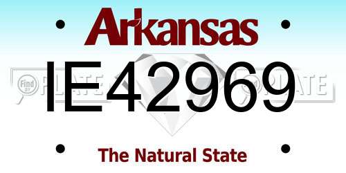 IE42969 Arkansas License Plate