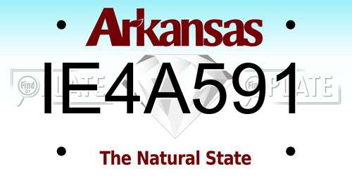 IE4A591 Arkansas License Plate