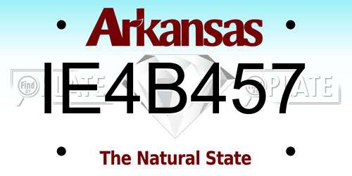 IE4B457 Arkansas License Plate