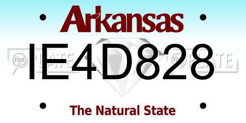 IE4D828 Arkansas License Plate