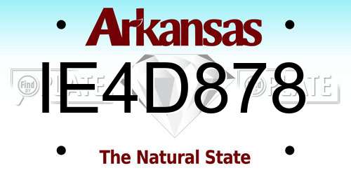 IE4D878 Arkansas License Plate