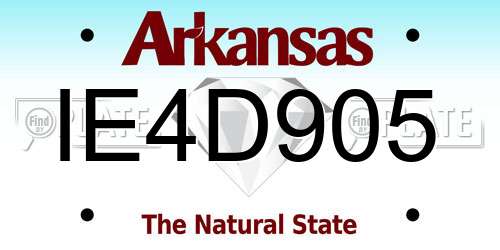 IE4D905 Arkansas License Plate