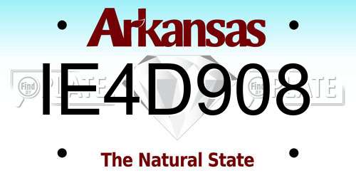 IE4D908 Arkansas License Plate