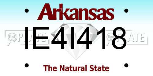 IE4I418 Arkansas License Plate